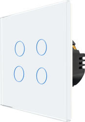 Luxion Intrerupator Cvadruplu cu Touch din Sticla LUXION, 500W, Alb, LX-ST-401G-W (lx-st-401g-w) - cel