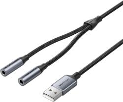 Vention Кабел Vention CVHHC, от USB-A(м) към 2x Jack 3.5mm(ж), 0.25m, черен (CVHHC)