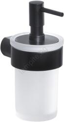 Gedy - Стенен дозатор за течен сапун PIRENEI 110 ml опалово стъкло/матово черно (SH0895)
