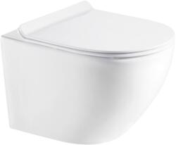 Hagser Beno vas wc cu capac soft-close agăţat fără margine cu spălare turbionară alb lucios HGR14000042 (HGR14000042)
