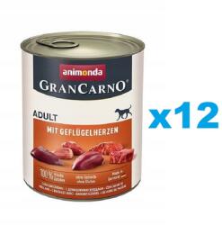 Animonda GranCarno Sertéshús baromfiszívvel a kutyának 12x800 g