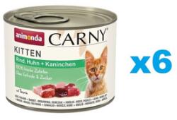 Animonda Carny Kitten Beef&Chicken&Rabbit Marhahús, csirke és nyúl cicáknak 6x200 g