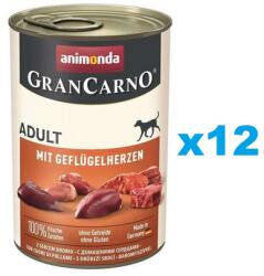 Animonda GranCarno Adult with Poultry hearts Baromfiszívvel felnőtt kutyáknak 12x400 g