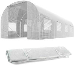 Plonos Fóliasátor cserefólia, Plonos 4974-F, fehér, 250 x 400 x 200 cm, bejárható, 10 m2, UV4 védelem, 140 g/m2 PE fólia, 8 ablak, szúnyoghálóval, cipzáras bejárat (TE4974-F)