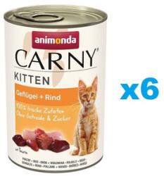 Animonda Carny Kitten Poultry&Beef Baromfi és marhahús cicáknak 6x400 g