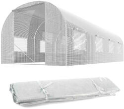 Plonos Fóliasátor cserefólia, Plonos 4975-F, fehér, 300 x 450 x 200 cm, bejárható, 13, 5 m2, UV4 védelem, 140 g/m2 PE fólia, 8 ablak, szúnyoghálóval, cipzáras bejárat (TE4975-F)