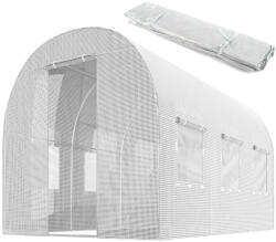 Plonos Fóliasátor cserefólia, Plonos 4971-F, fehér, 200 x 350 x 200 cm, bejárható, 7 m2, UV4 védelem, 140 g/m2 PE fólia, 6 ablak, szúnyoghálóval, cipzáras bejárat (TE4971-F)