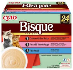 Inaba Foods Cat Ciao Bisque Variety 24x40g mix zup krem z tonhal, marhahús és csirke macskák számára