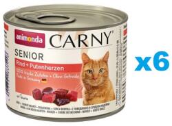 Animonda Carny Senior Marha- és pulykaszívek 6x200 g