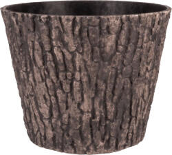 Strend Pro Műanyag virágcserép, Strend Pro Garden Woodeff, barna, átmérő: 37, 5 cm, magasság: 30 cm, fatörzs formájú, fahatású, kerek (TC256808)