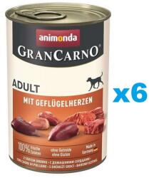 Animonda GranCarno Adult with Poultry hearts Baromfiszívvel felnőtt kutyáknak 6x400 g