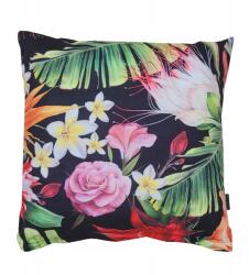  Dekoratív párna, Family Meble, 100% poliészter párnahuzat, Habszivacs töltet, Dekoratív, Kivehető párnahuzat, Méretek 45 x 45 cm, Fekete/rózsaszín (PODUSZKAM133_12370652036)