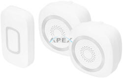 Somogyi Elektronic DBS1601DC vezeték nélküli csengő szett, 2 csengővel, 160m hatótáv, 60 dallam, állítható hangerő és némítás, kapcsolható fényjelzés, elemes tápellátás - webmuszaki