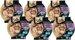 Sheba SHEBA Filé csirkével, tengeri hallal és garnélával mártásban, 6x60 g-os tálca