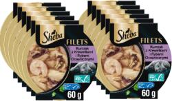 Sheba SHEBA Filé csirkével, tengeri hallal és garnélával mártásban, 12x60 g-os tálca