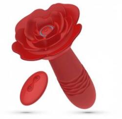 Crushious Romeo Intimate Rose Plug Red with Thrust & Remote Control, 14.2 cm