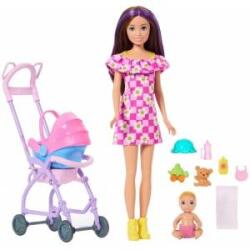 Mattel BARBIE DOLL SKIPPER BABYSITTER WITH STROLLER AND BABY play set JJB42/JKC16