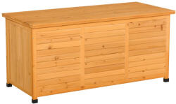 Aosom Kerti tárolóláda 127x56x60 cm időjárásálló tömörfa kerti párnatartó box
