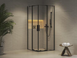 RAVAK RORV2 80x80 zuhanykabin fekete+transparent (X14V40300Z1) - webaruhaz