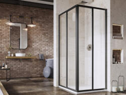 RAVAK Supernova SRV2+SRV2 90x90 195 S zuhanykabin fekete+transparent (14V703O2Z1S) - webaruhaz