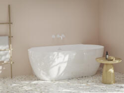 RAVAK Freedom Wall II Tec 170x87, akrilkád, fehér, fehér/fekete/króm lefolyó (CC71000000) - webaruhaz