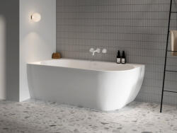 RAVAK Freedom Corner 170x80 akrilkád, bal, fehér, fehér/fekete/króm lefolyó (XC00100041) - webaruhaz