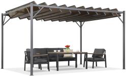 Garden Point Antracit Paros 3x4m terasz pergola szúnyoghálóval és függönyökkel Garden Point (GAP1259)