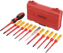 Kendo VDE (szigetelt) Csavarhúzó készlet, 12+1részes (No. 20485) 040302-0229 (040302-0229)