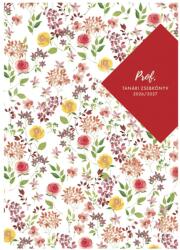 TopTimer Tanári zsebkönyv TOPTIMER Prof fóliázott papírborító A/5 heti 145x205 mm Kisvirág 2026-2027 (27P100J-00F) - vectraline