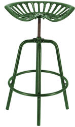 Esschert Design Állítható Magasságú Öntöttvas Traktor Szék, Zöld, 70 cm