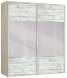 Bogdan Furniture G Двукрилен гардероб с плъзгащи врати Мебели Богдан Модел bm-ava 51, кристал със сонома