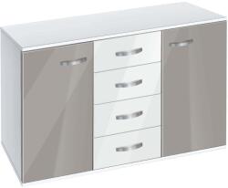 Bogdan Furniture G Скрин с чекмеджета и вратички Memo. bg, модел BM-Ava 1200, бял гланц и сиво