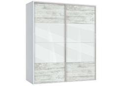 Bogdan Furniture G Двукрилен гардероб с плъзгащи врати Мебели Богдан Модел bm-ava 5, кристал с бяло