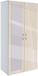 Bogdan Furniture G Двукрилен гардероб с огледало Мебели Богдан Модел bm-ava20, крем гланц с бяло