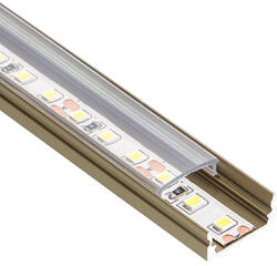 ANRO LED Profile ALP-002 Pezsgőszín - Alumínium U profil LED szalaghoz (Átlátszó búrával) (LP101CH - LP-UNICOV1-TRA)