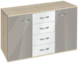 Bogdan Furniture G Скрин с чекмеджета и вратички Memo. bg, модел BM-Ava 1200, ГБ сонома и сиво гланц