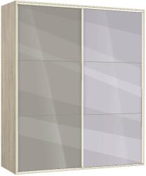 Bogdan Furniture G Гардероб с плъзгащи врати и огледало Memo. bg, модел BM-Ava 41, ГБ сонома и сиво гланц