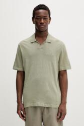 Les Deux férfi póló lenvászonnal Emmanuel - zöld XL