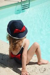 Konges Sløjd egyrészes gyerek fürdőruha BOWIE SWIMSUIT GRS - sötétkék 80