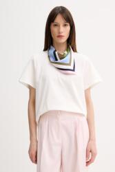 Marella póló női pamut elasztánnal Emme by Marella - fehér M - answear - 23 990 Ft