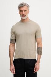 Giorgio Armani férfi pamut t-shirt - bézs M - answear - 23 990 Ft
