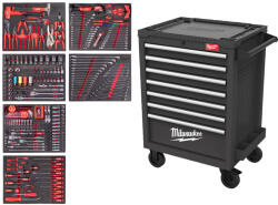 Milwaukee TOOLGUARD 27" felszerelt grafitszürke szerszámkocsi, 7 fiókos, 337 részes | 4932500746 (4932500746)