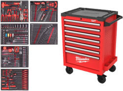 Milwaukee TOOLGUARD 27" felszerelt piros szerszámkocsi, 7 fiókos, 337 részes | 4932500754 (4932500754)
