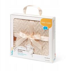 PurePower BabyOno Babatakaró Merino Gyapjú Kötött 75x100 cm Világos Bézs 1648/01 (ON-2451) (ON-2451)