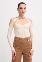 Elisabetta Franchi pulóver női viszkózzal - bézs 34