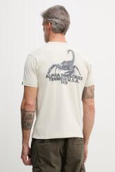 Alpha Industries t-shirt férfi pamut US Scorpion Backprint - bézs L