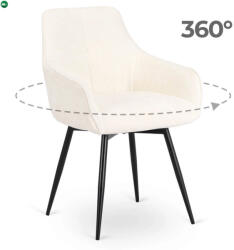 Mebel Elite LARISA forgó étkezőszék krém bouclé