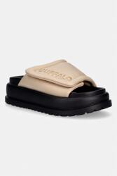 Buffalo papucs platformos női Palma Velcro - bézs Női 37