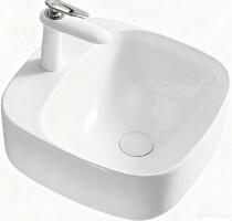  A. D. Quvinda, pultra ültethető mosdó, csaplyukkal 41.5x41.5x15.5 cm, XS-0160