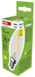 EMOS Filament 1, 8W (25W) E14 250lm 4000K C35 ZF3D03 LED gyertya izzó (EMOS-ZF3D03)